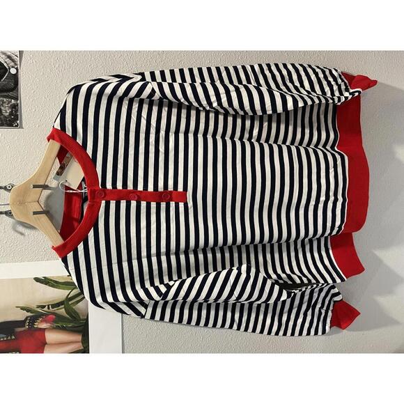 Striped Oversized Long Sleeve Top - NWT Size S - Picture 2 of 8